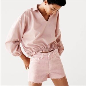 Mango pink denim shorts